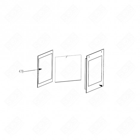 INTERMEDIATE GLASS (REFERENCE 479) GAS / ELECTRIC OVENS - 290480041