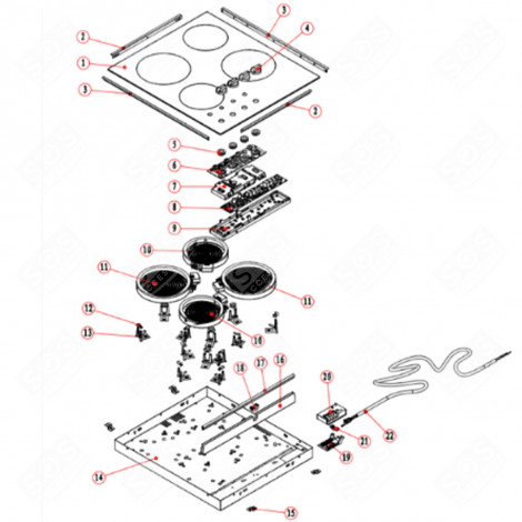 BURNER 1200W (MARK 10) ELECTRIC / GAS HOBS - CU003348