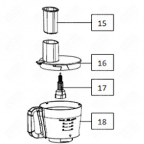 PLASTIC BOWL PUSH BUTTON (MARK 15) FOOD PROCESSOR - CU001142