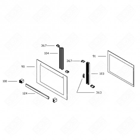 INNER GLASS (MARK 91) GAS / ELECTRIC OVENS - CU003455