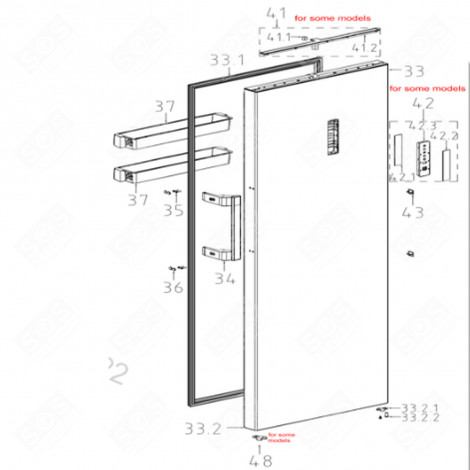 DOOR GASKET (MARK 33.1) REFRIGERATOR, FREEZER - FR000543