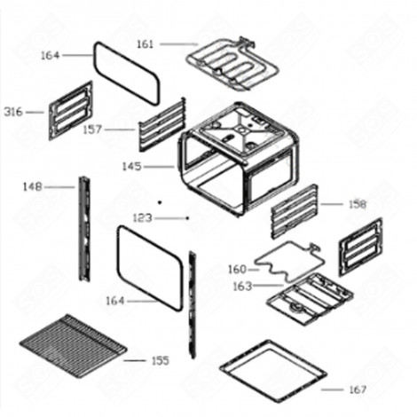 SIDE GRID G TOP (REFERENCE 157) GAS / ELECTRIC OVENS - CU000952