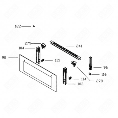 INTERIOR DOOR PROFILE (REFERENCE 241) GAS / ELECTRIC OVENS - CU000976