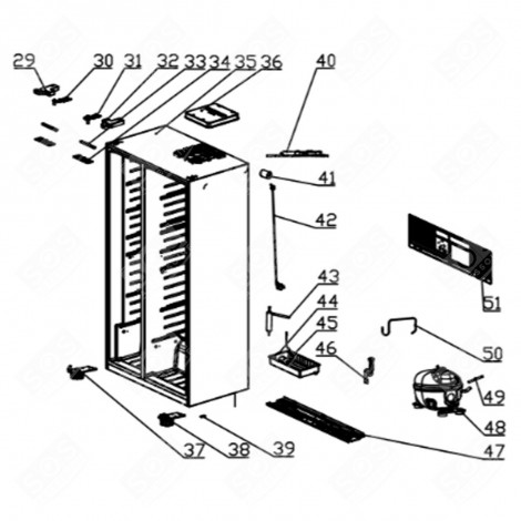 LOWER HINGE (MARKING 37) REFRIGERATOR, FREEZER - FR007197