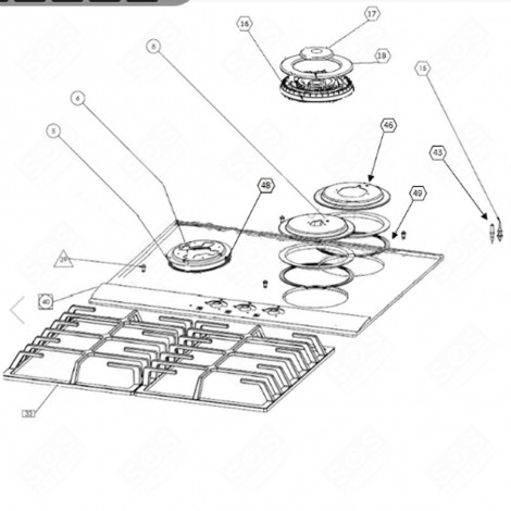 SR BURNER SUPPORT (MARK 46) GAS / ELECTRIC OVENS - CU001025