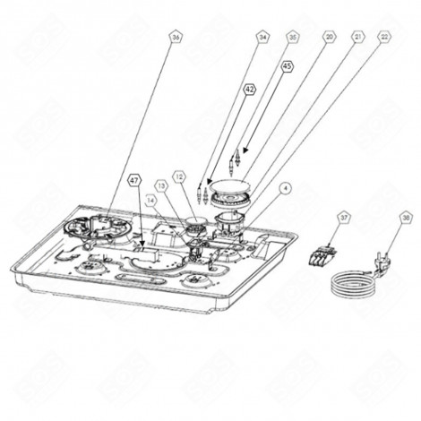 WOK BURNER HOLDER GASKET (REFERENCE 48) GAS / ELECTRIC OVENS - CU005083