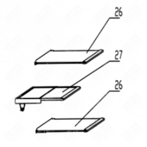 GLASS SHELF, GLASS RACK REFRIGERATOR, FREEZER - FR000298