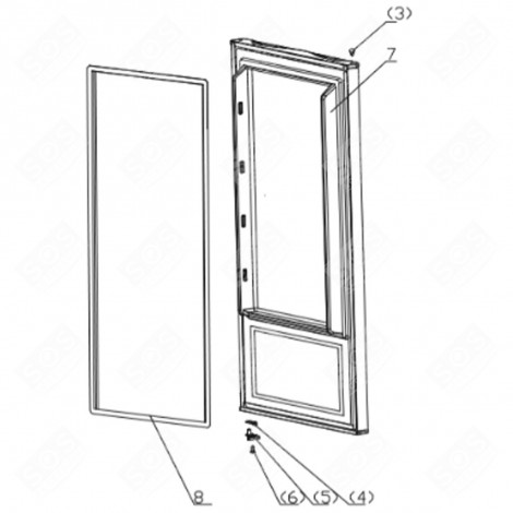 BLACK MATTE REFRIGERATOR DOOR (MARK 7) REFRIGERATOR, FREEZER - FR001750