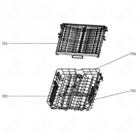 UPPER BASKET (REFERENCE NUMBER 702) DISHWASHER - LA000535