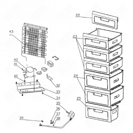 GRILLE (REFERENCE 22) REFRIGERATOR, FREEZER - FR001178