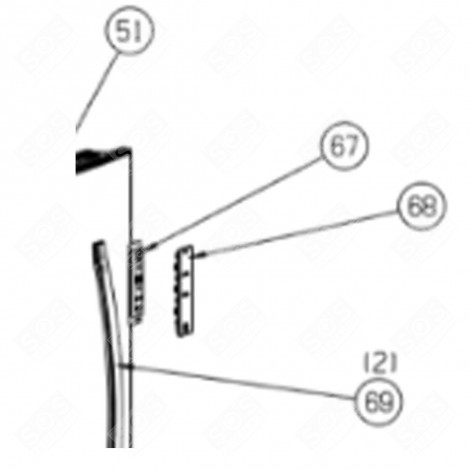 CONTROL CARD + SCREEN (REFERENCE 67) REFRIGERATOR, FREEZER - FR001514