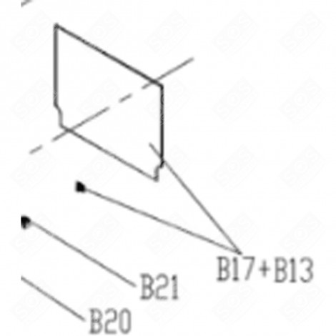 INNER GLASS + LATCH (REFERENCE B13 + B17) GAS / ELECTRIC OVENS - CU005086