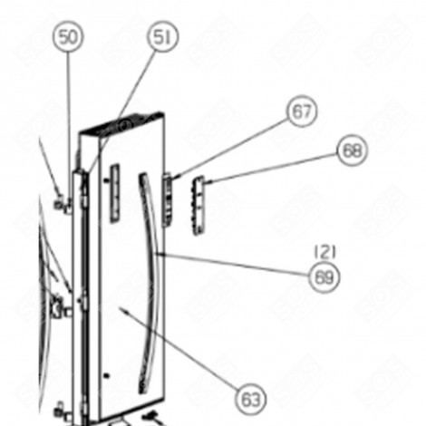 RIGHT REFRIGERATOR DOOR (MARK 63) REFRIGERATOR, FREEZER - FR001768