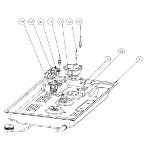 AUX BURNER (MARK 10) GAS / ELECTRIC OVENS - CU000865