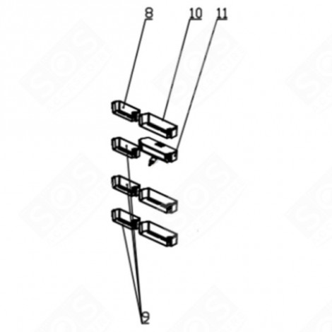 BOTTLE SHELF (REFERENCE NUMBER 9) REFRIGERATOR, FREEZER - FR007153