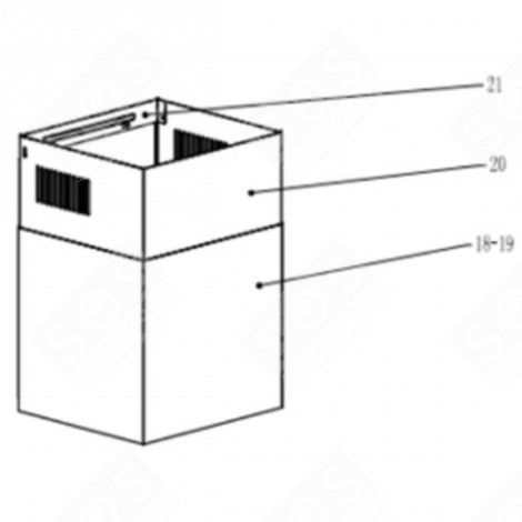 LOWER CHIMNEY (MARK 18-19) GAS / ELECTRIC OVENS - CU002643