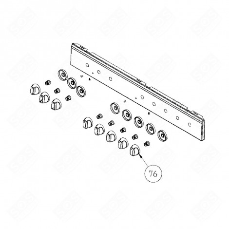 STAINLESS STEEL LEVER (REFERENCE 76) GAS / ELECTRIC OVENS - 42107914