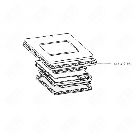 ORIGINAL DOOR SEAL (REP. 661 212 550) GAS / ELECTRIC OVENS - 8996619115356, 8996612125501