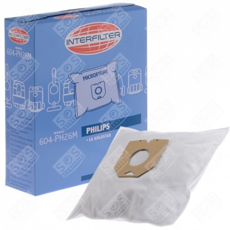 BOX OF 5 MICROFIBRE BAGS VACUUM CLEANER  - 35601433