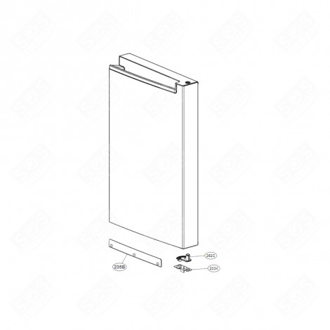 RIGHT DOOR (FREEZER PART) REFRIGERATOR, FREEZER - ADD75017115