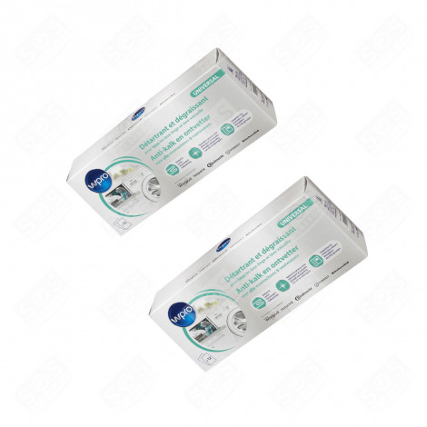 LOT OF 2 BOXES OF DESCALER / DEGREASER (2 X12 SACHETS) WASHING MACHINE - 484000008801,C00308429