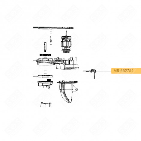 ARTICULATION AXIS + SPRING (MARK MS-652754) FOOD PROCESSOR - MS-650817, MS-652754