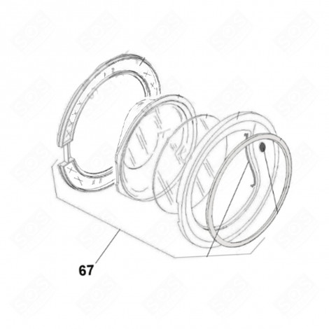 COMPLETE PORTHOLE NO. 67 WASHING MACHINES - 43021972