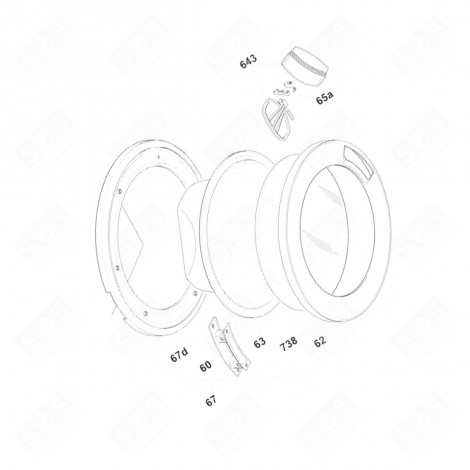 FRAME OF PORTHOLE REFERENCE 62 WASHING MACHINES - 43029399