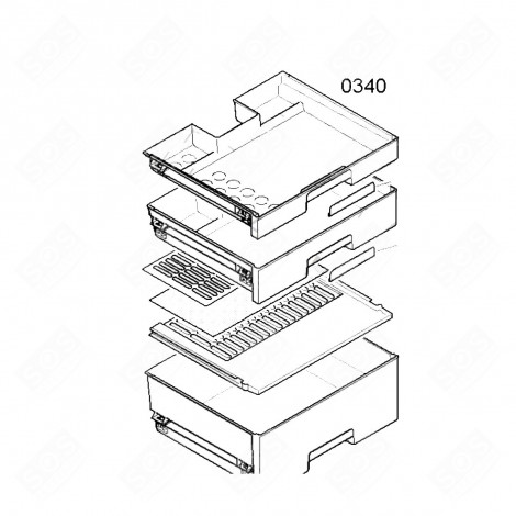 UPPER DRAWER REFERENCE 0340 (FREEZER PART) REFRIGERATOR, FREEZER - 00705233, 705233