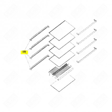 REAR TRIM (MARK 37B) REFRIGERATOR, FREEZER - 482000019471, C00416664