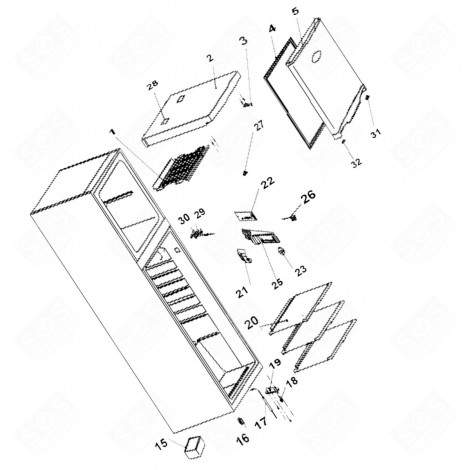 LED PLATE (MARK 22) REFRIGERATOR, FREEZER - 1058302, 53040791