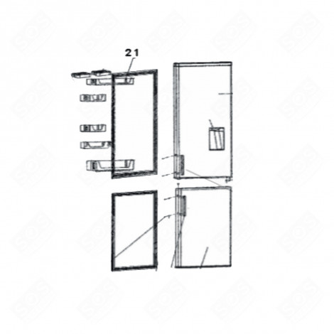 UPPER SHELF REFERENCE 21 (FRIDGE PART) REFRIGERATOR, FREEZER - 1072662, 12040365 