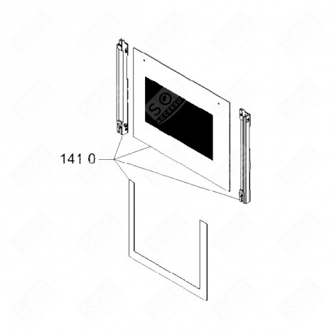 COMPLETE ORIGINAL OVEN GLASS (MARK 1410) GAS / ELECTRIC OVENS - C00532854, 488000532854