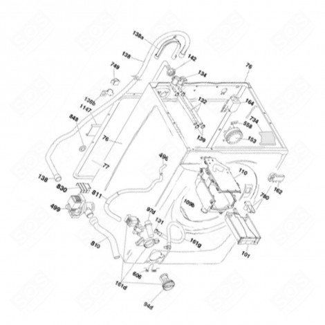 REAR PANEL REFERENCE 77 WASHING MACHINES - 41024833