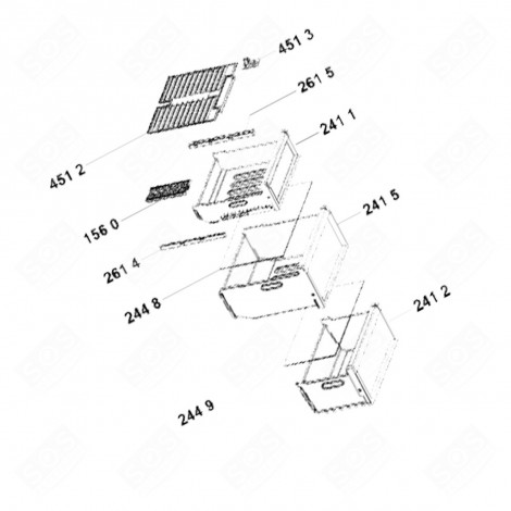 UPPER DRAWER REFERENCE 241 1 420X425X165 MM REFRIGERATOR, FREEZER - C00568140, 488000568140