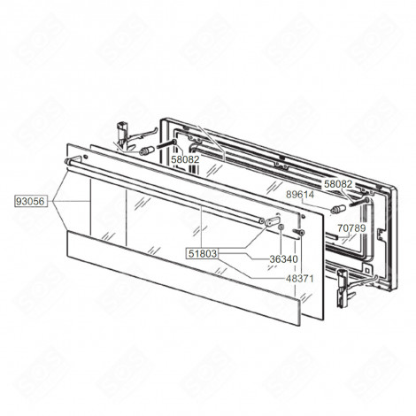 INTERMEDIATE DOOR GLASS (REFERENCE 93056) 624X231 MM GAS / ELECTRIC OVENS - 772533074