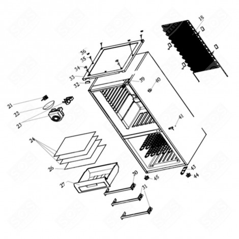 ADJUSTABLE FOOT REFRIGERATOR, FREEZER - 1069891, 18040192