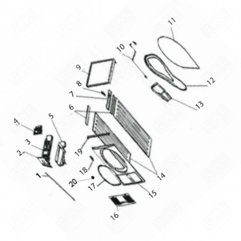 REAR PANEL WITH FELT (REFERENCE NO. 12) TUMBLE DRYER - 1063948, 34060053