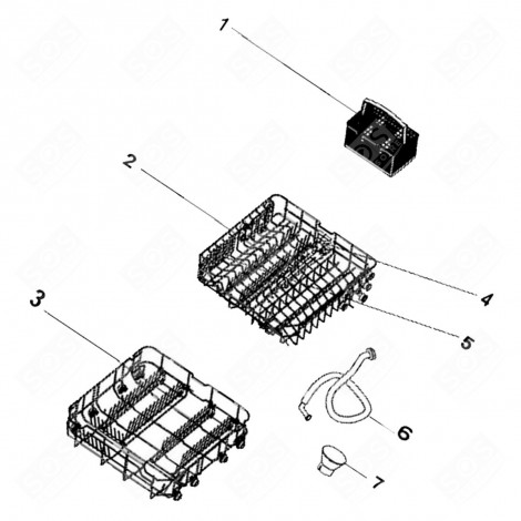 UPPER BASKET (REFERENCE NUMBER 2) DISHWASHER - 1062853, 34421643