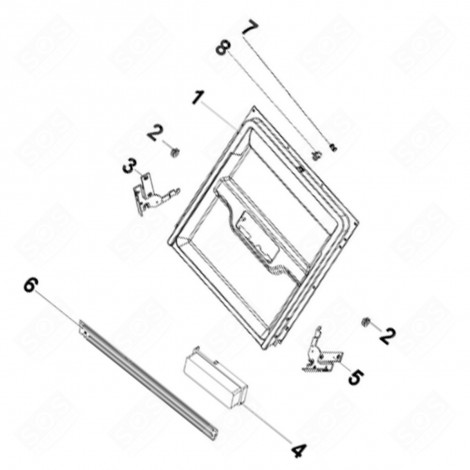 DOOR PANEL WITH GASKET (MARK NO. 1) DISHWASHER - 1062862, 34421631