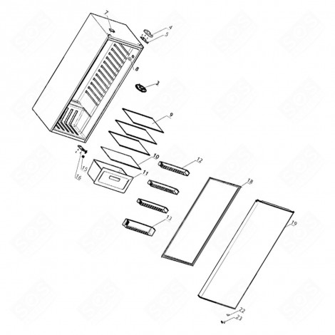 DOOR GASKET (REFERENCE NO. 18) REFRIGERATOR, FREEZER - 1069854, 18040230