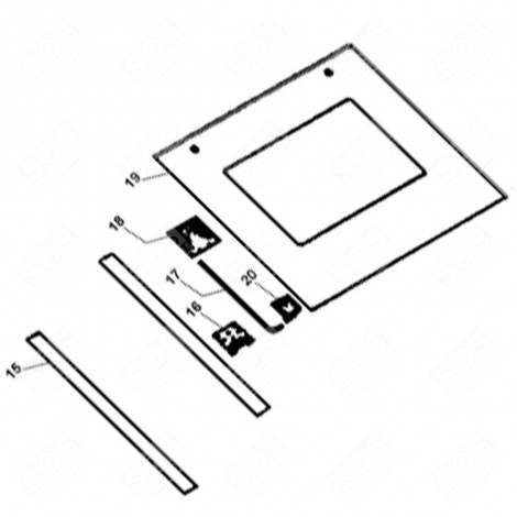 OUTER GLASS (MARK N°19) GAS / ELECTRIC OVENS - 1064900, 34050330