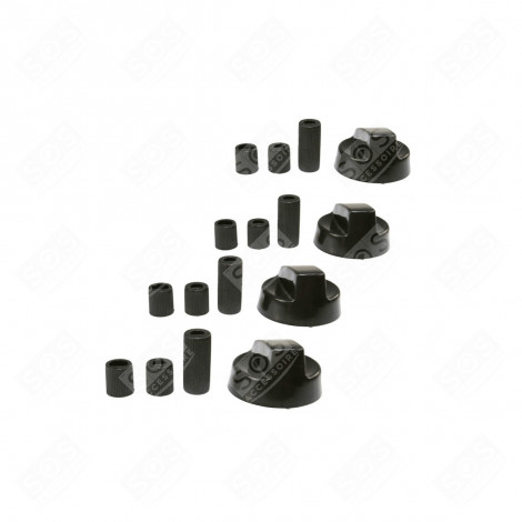 SET OF 4 UNIVERSAL BLACK KNOBS GAS / ELECTRIC OVENS - 21815