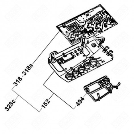 PROGRAMMED ELECTRONIC MODULE (MARK 318) TUMBLE DRYER - 49033747